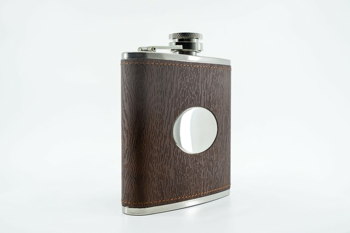 Engraved Hip Flask - 6oz - Wood Effect