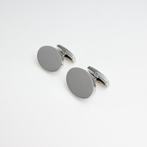 PERSONALISED OVAL CUFFLINKS - STAINLESS STEEL